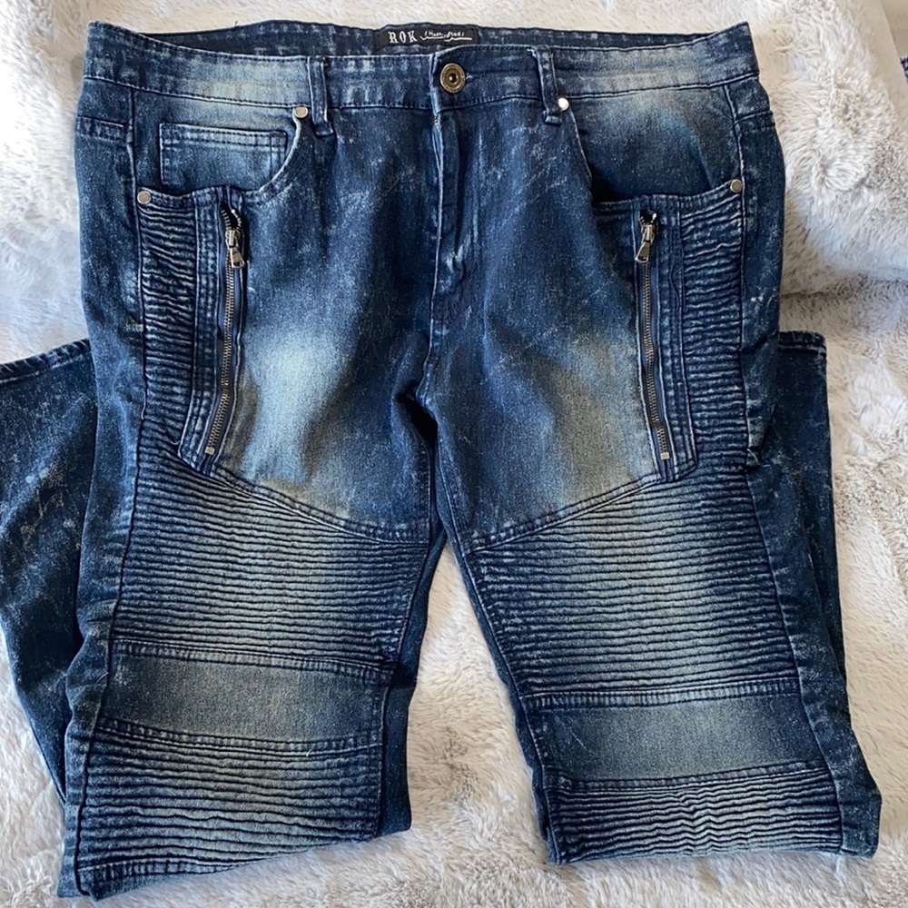 ROK weather blue denim